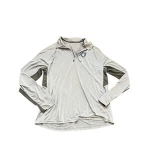 47 Forward Men Gray Black NFL Raider quarter zip Pullover Shirt Size Large